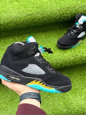 Shoes Nike Men's Air Jordan 5 Retro Aqua Sneakers